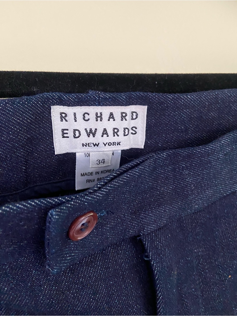 Richard Edwards New York vintage Navy Blue denim jeans Trousers size 34 NWOT